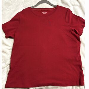St. John’s Bay Red Short Sleeve Cotton T-Shirt Women’s XL Basic Essential Top